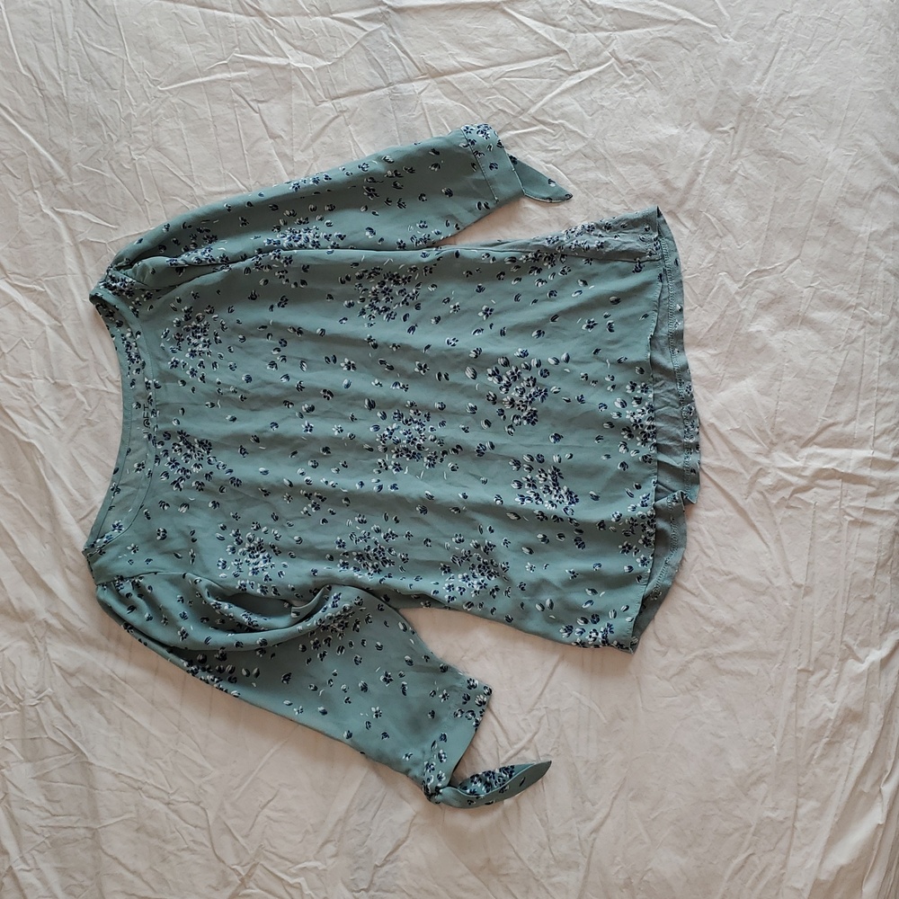 LOFT Blue Floral Blouse